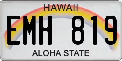 HI license plate EMH819