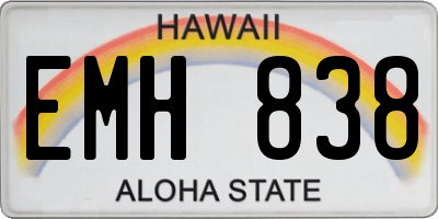 HI license plate EMH838
