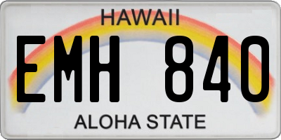 HI license plate EMH840