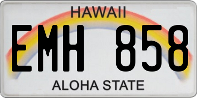 HI license plate EMH858