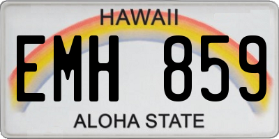 HI license plate EMH859