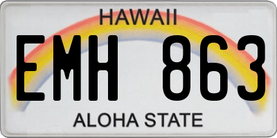 HI license plate EMH863