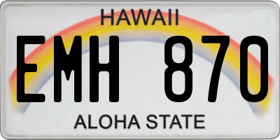 HI license plate EMH870