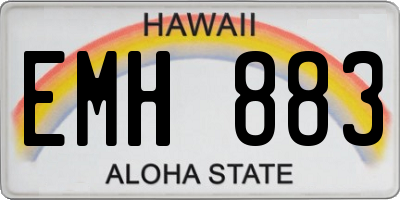 HI license plate EMH883