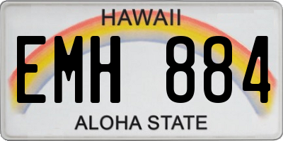 HI license plate EMH884
