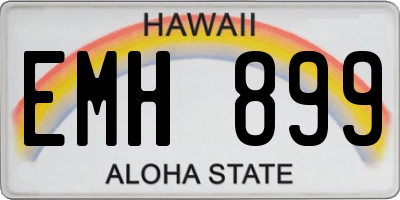 HI license plate EMH899