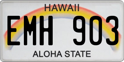 HI license plate EMH903