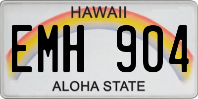 HI license plate EMH904