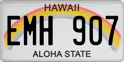 HI license plate EMH907