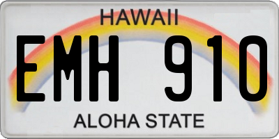 HI license plate EMH910