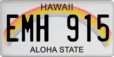 HI license plate EMH915