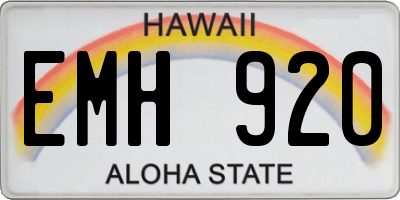 HI license plate EMH920
