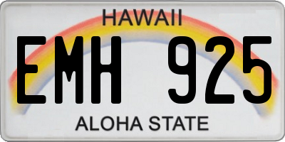 HI license plate EMH925
