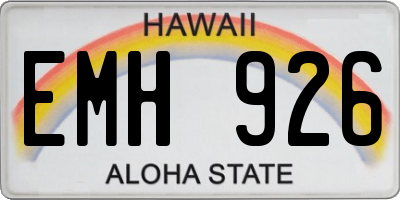 HI license plate EMH926