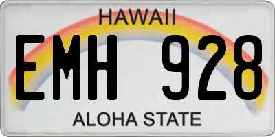 HI license plate EMH928