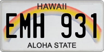 HI license plate EMH931