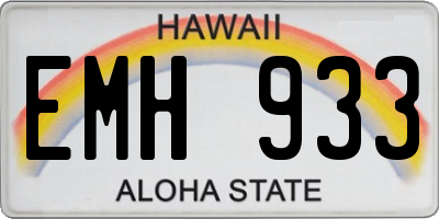 HI license plate EMH933