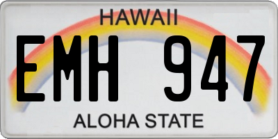 HI license plate EMH947