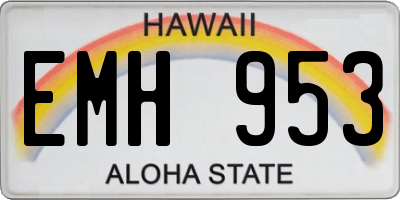 HI license plate EMH953