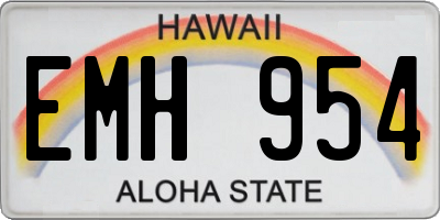 HI license plate EMH954