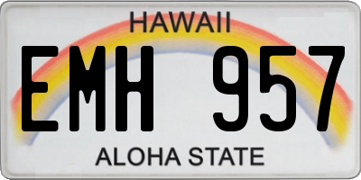 HI license plate EMH957