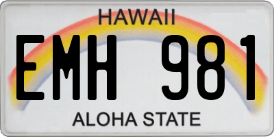 HI license plate EMH981