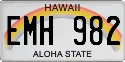 HI license plate EMH982