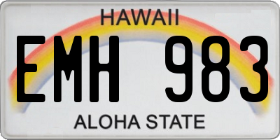 HI license plate EMH983