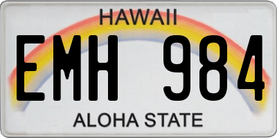 HI license plate EMH984