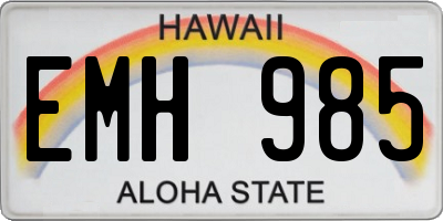 HI license plate EMH985