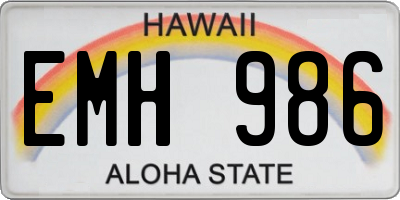HI license plate EMH986