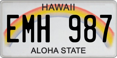 HI license plate EMH987