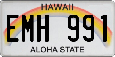 HI license plate EMH991