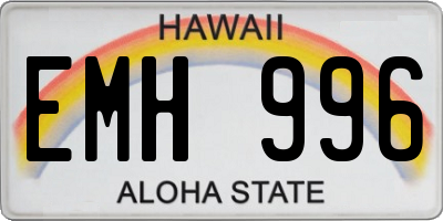 HI license plate EMH996