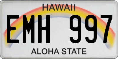 HI license plate EMH997