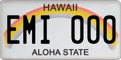 HI license plate EMI000