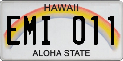 HI license plate EMI011