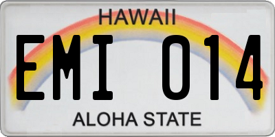 HI license plate EMI014