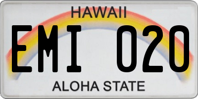 HI license plate EMI020