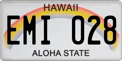 HI license plate EMI028