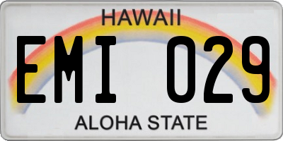 HI license plate EMI029