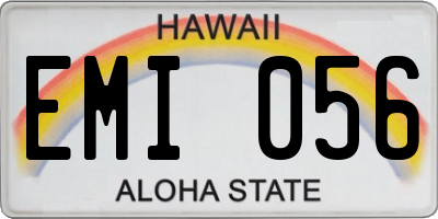 HI license plate EMI056