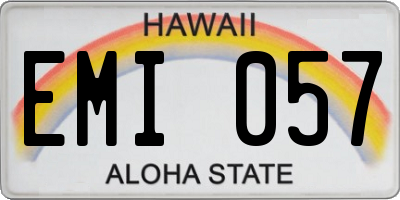 HI license plate EMI057