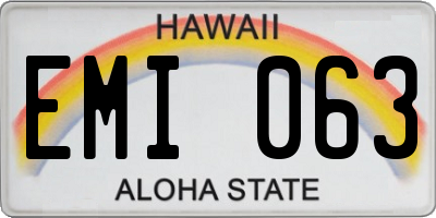 HI license plate EMI063