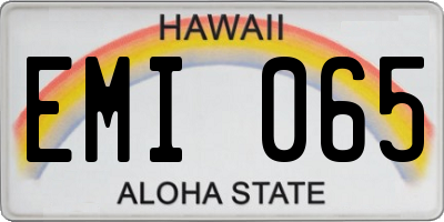 HI license plate EMI065