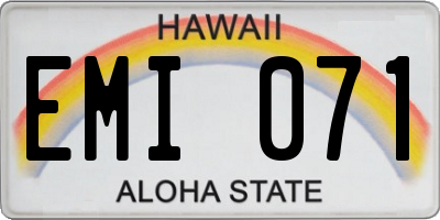 HI license plate EMI071