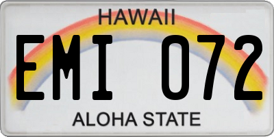 HI license plate EMI072