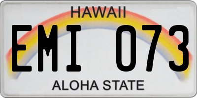 HI license plate EMI073