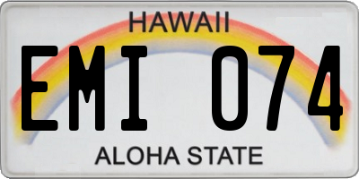 HI license plate EMI074