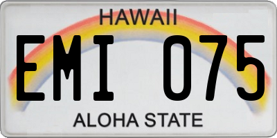 HI license plate EMI075